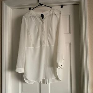 Chico’s Black Label Beautiful Flowy White Peasant Top NWOT